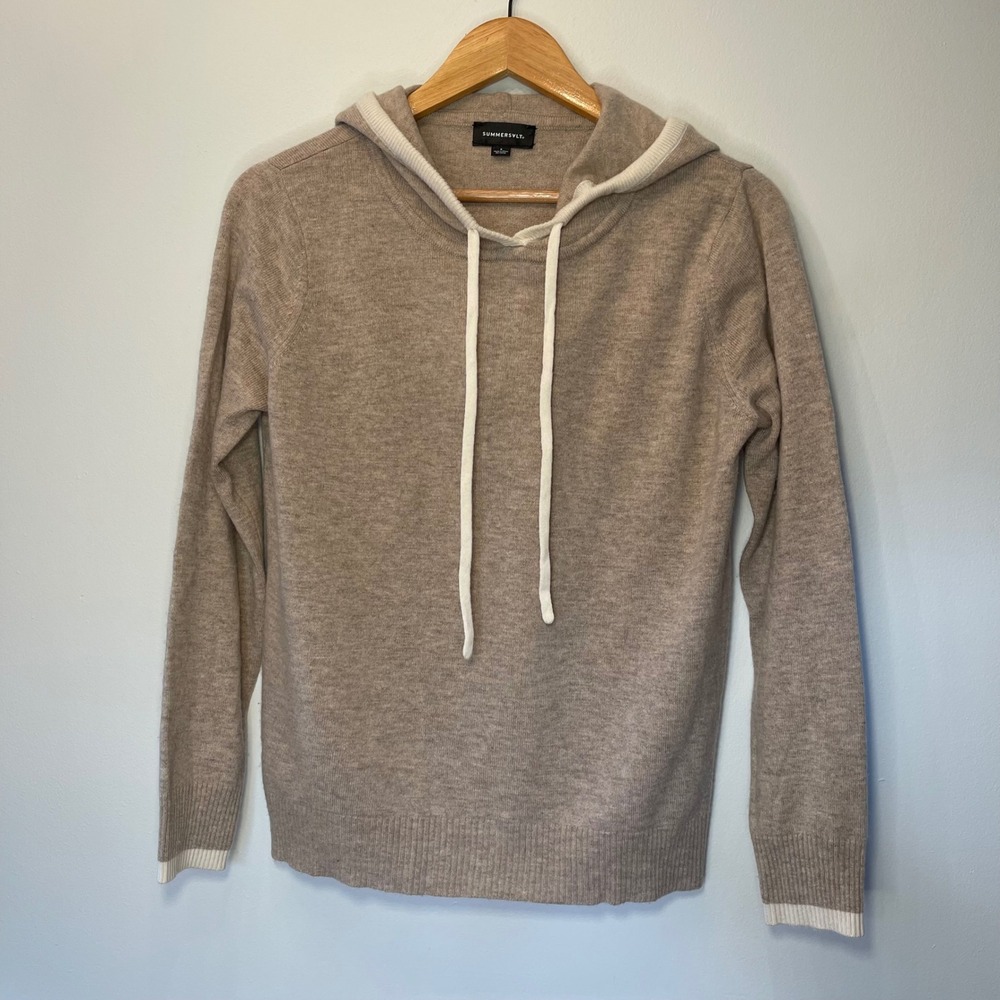 Summersalt The Wool Cashmere Hoodie and Jogger Lounge Set Beige Small Old Money - Picture 2 of 12